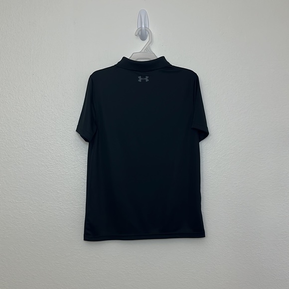 Under Armour HeatGear Loose Youth Medium Black performance Polo - Picture 6 of 7